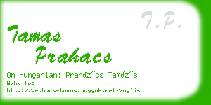 tamas prahacs business card